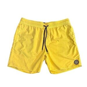 Volcom Men's Banana Yellow Swim Shorts Trunks True To This size L surf beach
